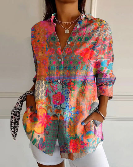 Elegant Floral Blouse Multicolor Blouse