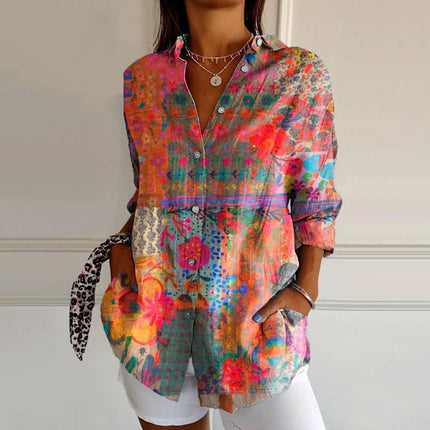 Elegant Floral Blouse Multicolor Blouse