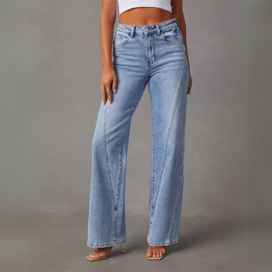 Cate | Flared Denim Jeans Pants