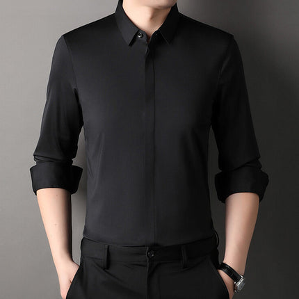 Edward | Premium Stretch-Fit Shirt Black Men Shirts