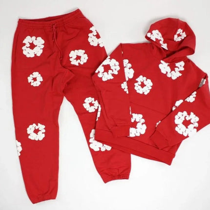 Denim Tears Tracksuit Set Red suit Hoodie