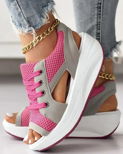 Mila™ - Stylish Orthopedic Sandals Contrast Panels Pink