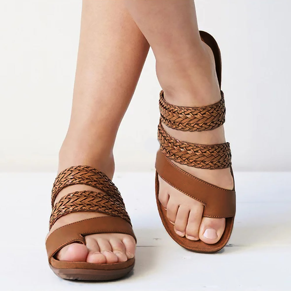 Women's Orthopedic Braided Summer Sandals Coffee 35 Orthopedic Sandals