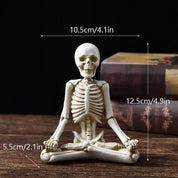 Cool Skeleton Meditation Pose Decor White C Halloween Decorations