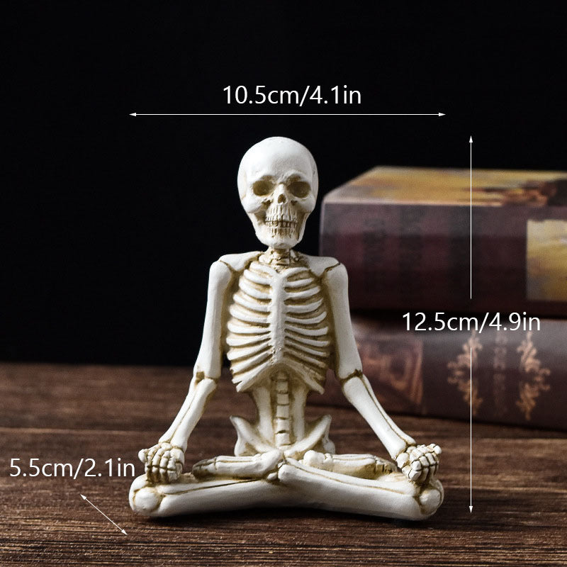 Cool Skeleton Meditation Pose Decor White C Halloween Decorations