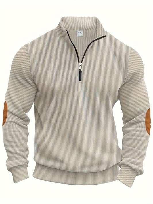 Men's Classic Quarter-Zip Sweater Beige Sweater