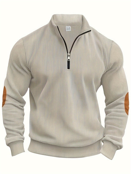 Men's Classic Quarter-Zip Sweater Beige Sweater