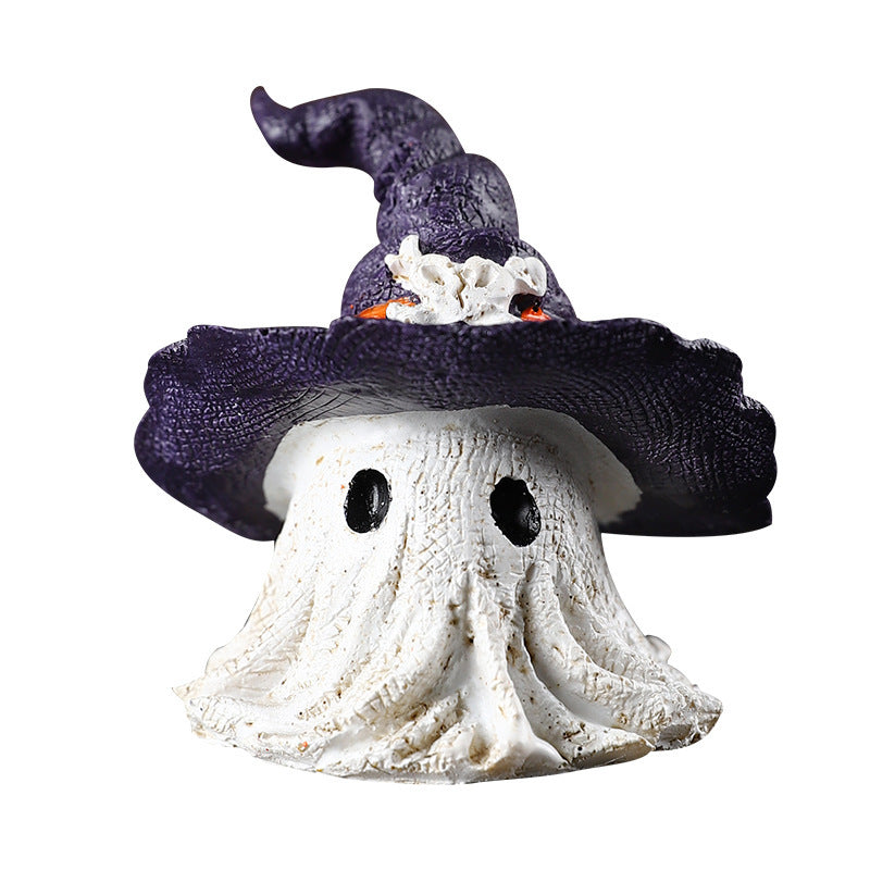 Resin Halloween Wizard Hat Ghost Ornament Halloween Decorations
