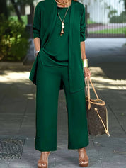 Aurora™ 3-Piece Women's Pantsuit Dark Green Fire