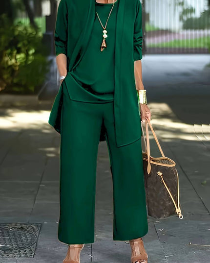 Aurora™ 3-Piece Women's Pantsuit Dark Green Fire
