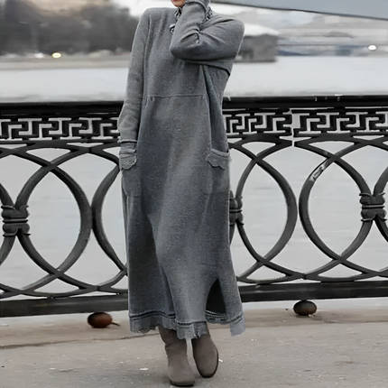 Ediva | Stylish Autumn Dress Grey S Dresses