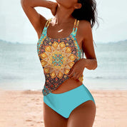 Floral Mosaic Swimsuit Blue Swimsuit