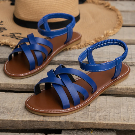 Open Toe Strappy Gladiator Sandals Blue Sandals