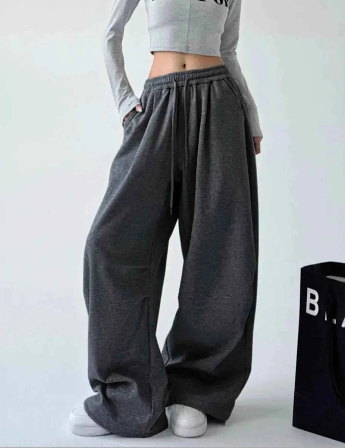 Oversized Wide Leg Drawstring Pants