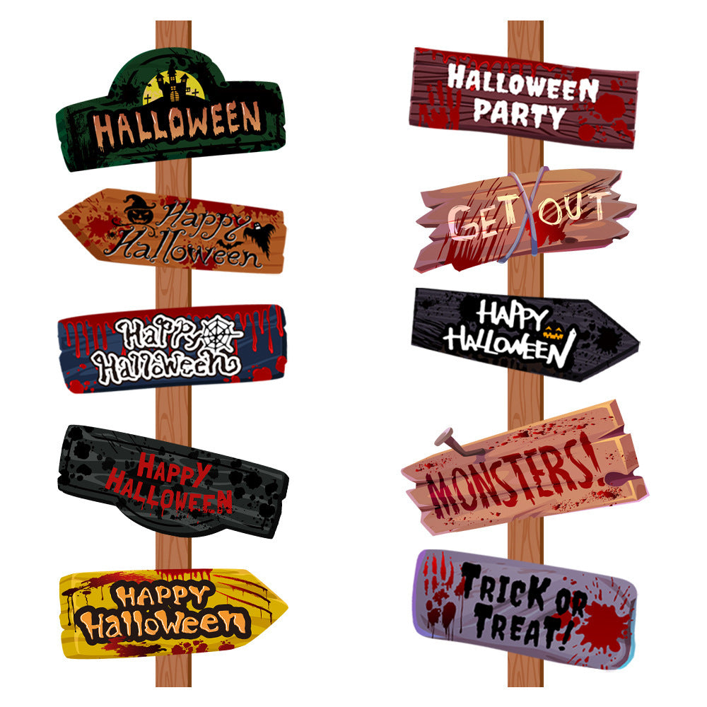 Halloween Paper Road Sign Decor Halloween Decorations