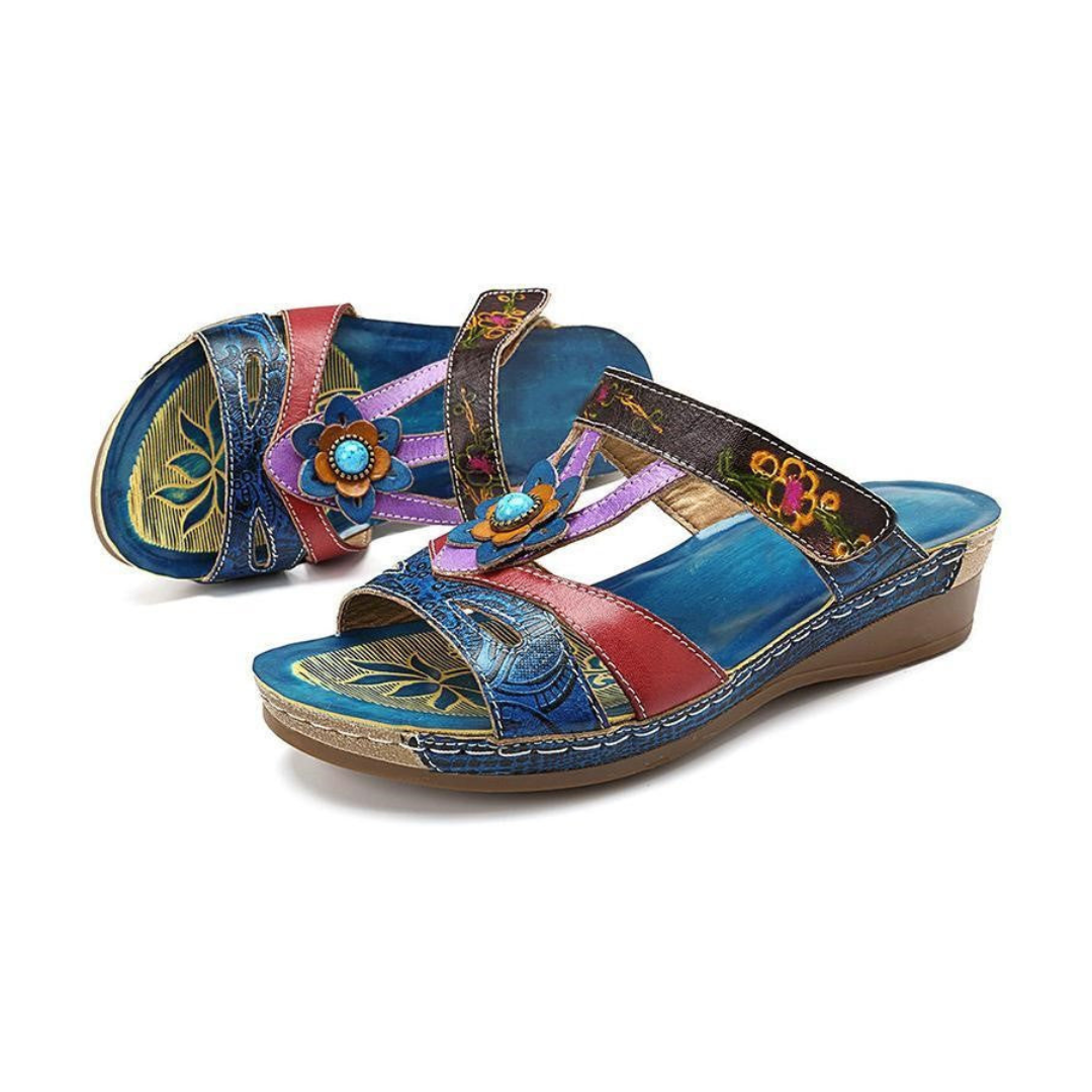 Orthopedic Lightweight Sandals With Handmade Prints Sandals