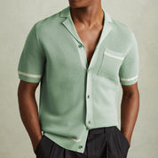 Amalfi Cuban Collar Polo Shirt Green Shirts