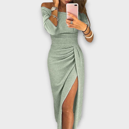 Lena | Elegant Off-Shoulder Dress Mint Dresses