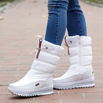 Women's Waterproof Non-Slip Winter Snow Boots White Boots