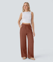 Elegant Linen Wide‑Leg Pants Women Pants