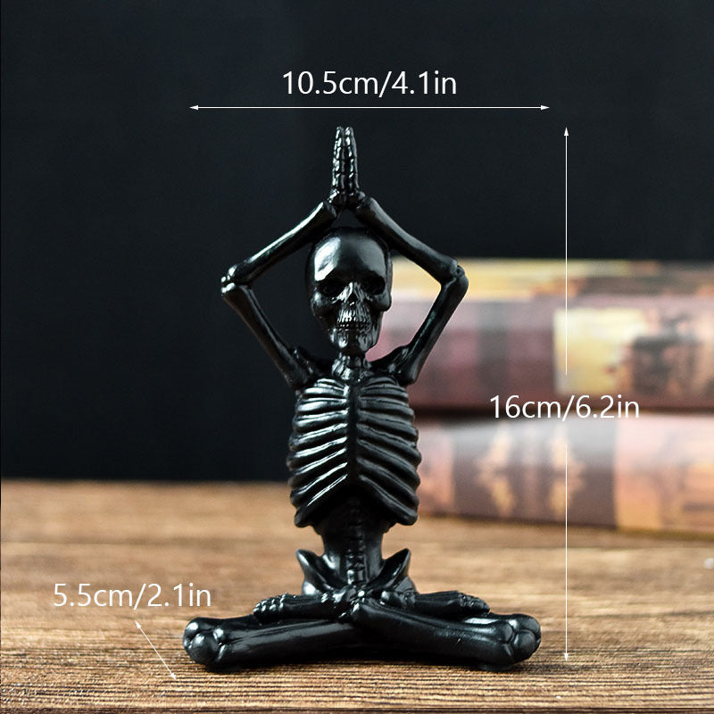 Cool Skeleton Meditation Pose Decor Black A Halloween Decorations