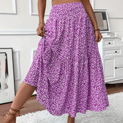 Women's Boho Floral Maxi Skirt Purple Skirts
