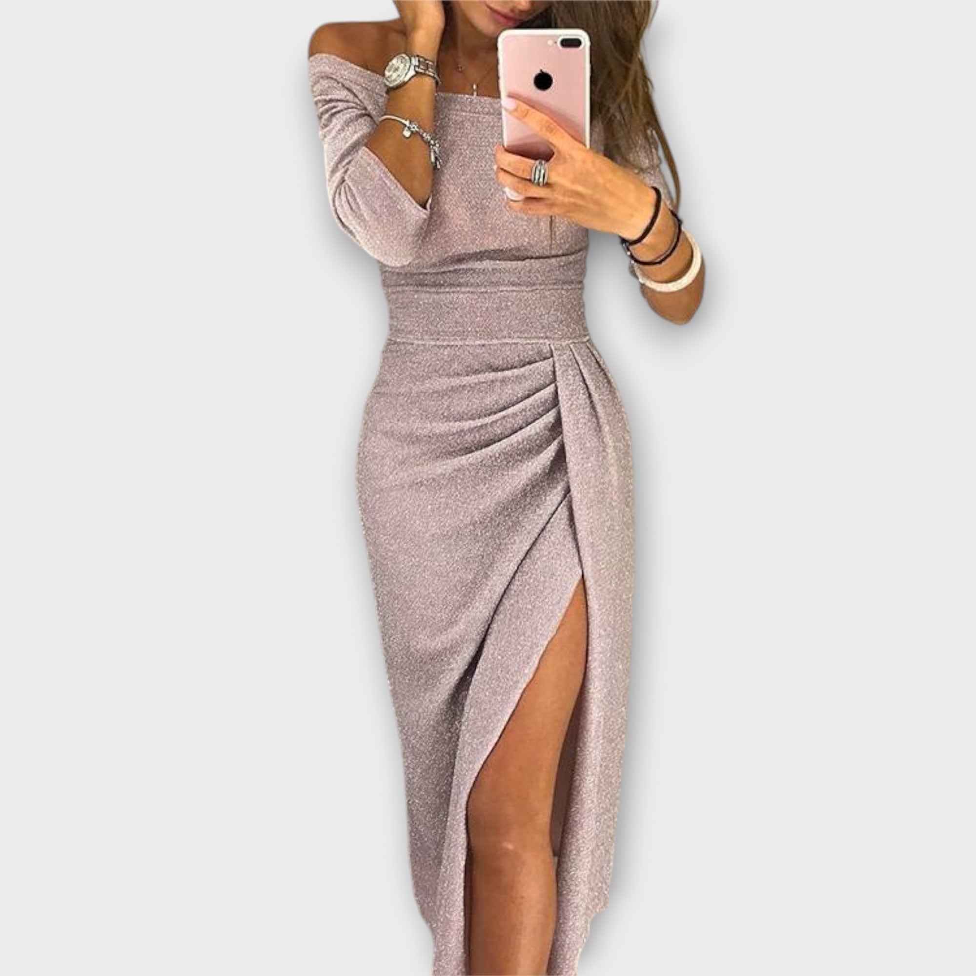 Lena | Elegant Off-Shoulder Dress - OKOHOKO™ FASHION