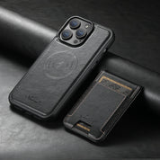 Luxury Leather Phone Case with Card Holder Black Phone Case