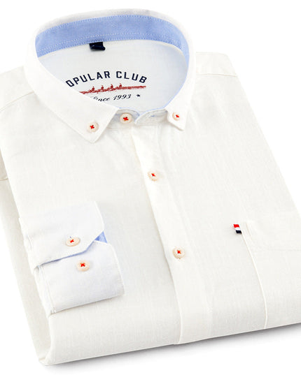 Timeless Button-Up Shirt for All-Day Comfort White Men Shirts