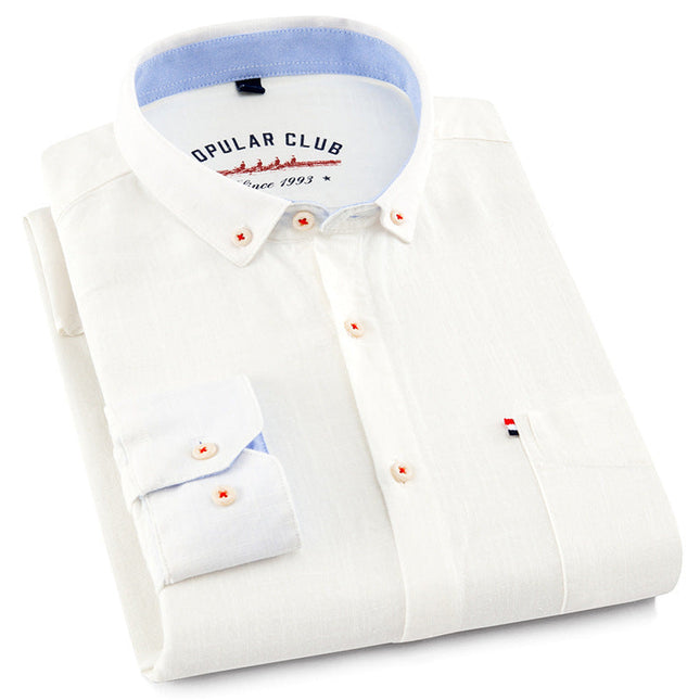 Timeless Button-Up Shirt for All-Day Comfort White Men Shirts