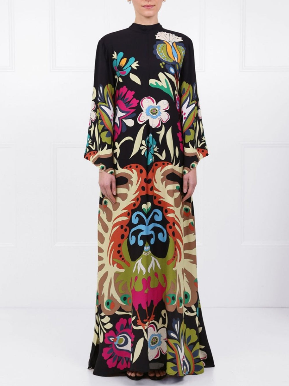 Peacock Printed Maxi Dress Dresses