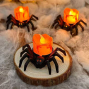 Halloween Spider Candle Night Light Spider Back Orange Candle Halloween Decorations