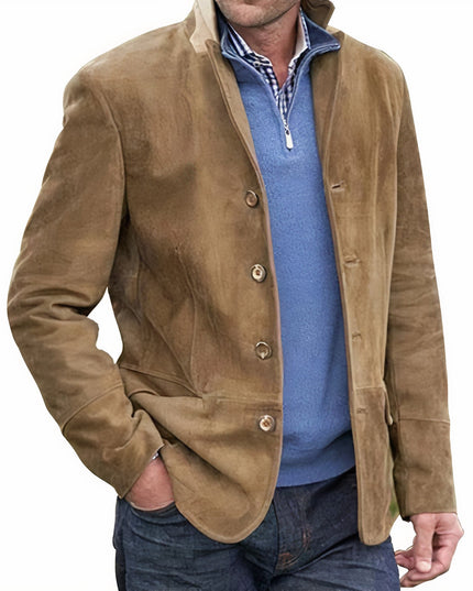 Men's Casual Button Blazer Coat Khaki Blazer