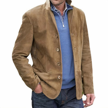Men's Casual Button Blazer Coat Khaki Blazer