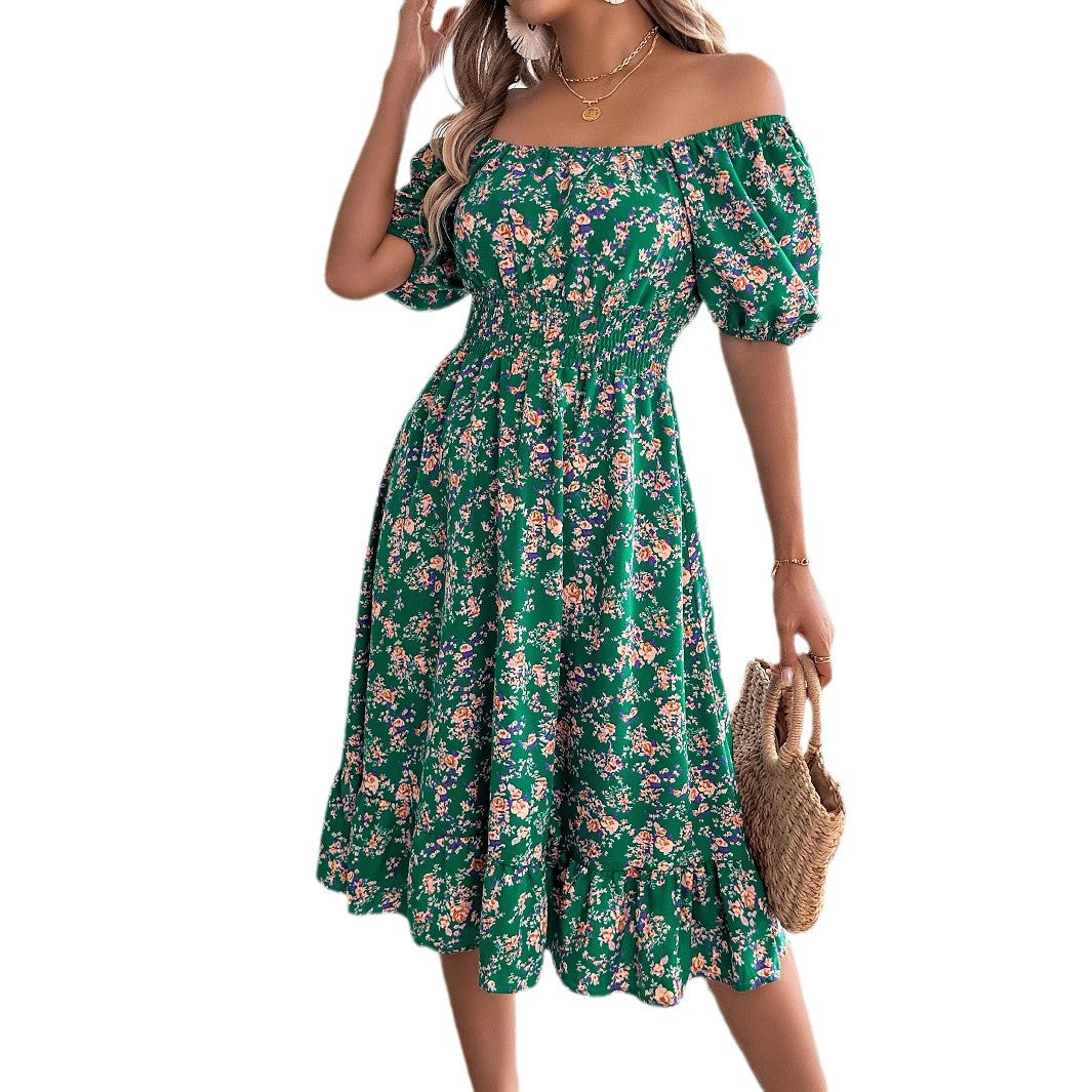 Floral Print Square Neck Dress Dresses
