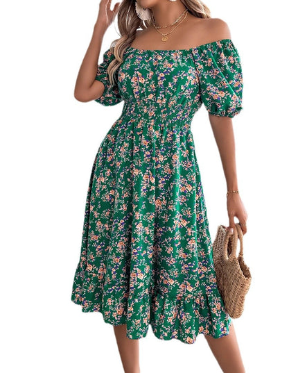 Floral Print Square Neck Dress Dresses