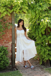 Zia™ | White Cannes Broderie Dress M Dresses