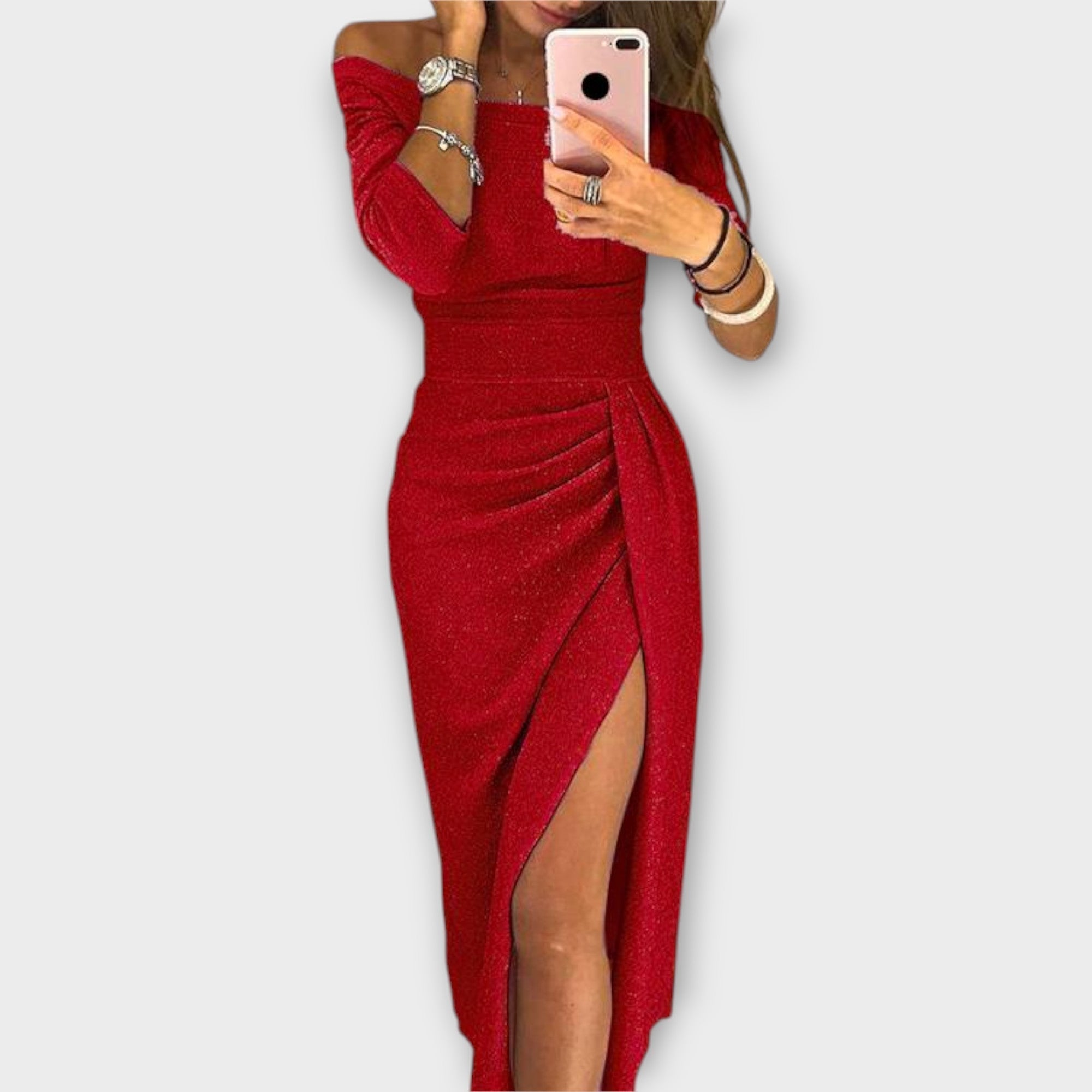 Lena | Elegant Off-Shoulder Dress - OKOHOKO™ FASHION