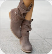 Fashion Suede Mid-Calf Western Boots Boots