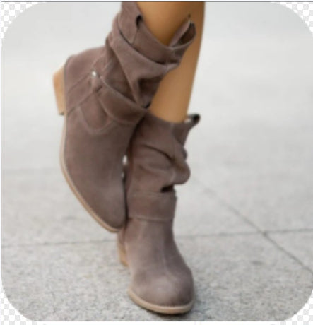 Fashion Suede Mid-Calf Western Boots Boots