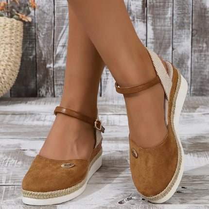 Toe Wedge Sandals for Women Light brown Sandals