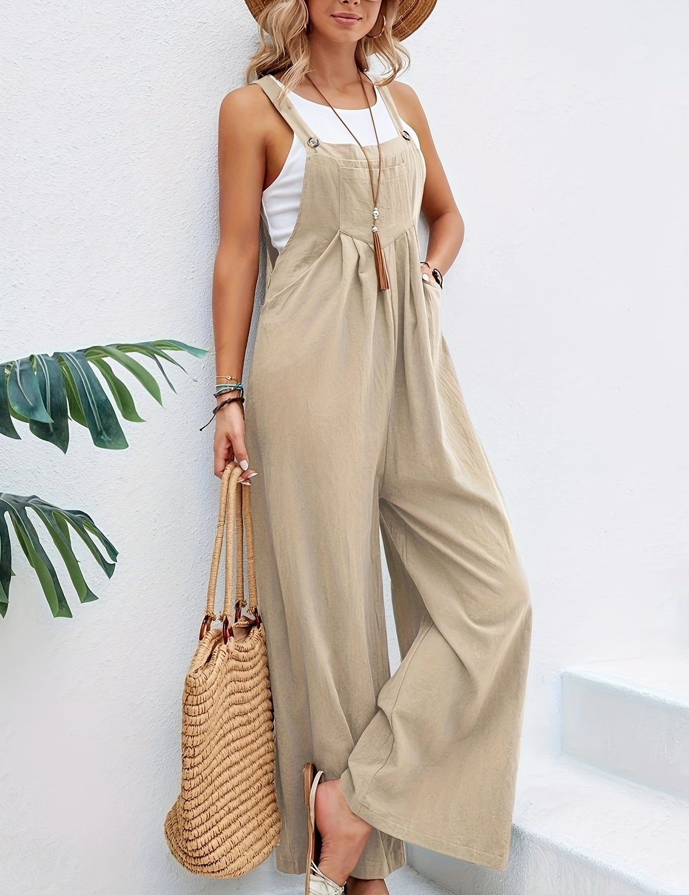 Olive | Sleeveless Jumpsuit - OKOHOKO™ FASHION
