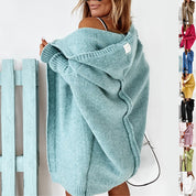 Oversized Bat-Sleeve Hooded Cardigan – Chic Comfort Women Jacket