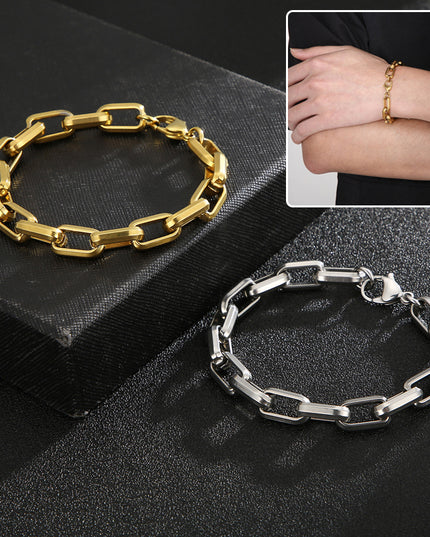 Men’s Titanium Steel Geometric Hip‑Hop Bracelet – Bold Urban Style Bracelet