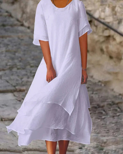 Élodie Lavin | Elegant Layered Maxi Dress Purple Dresses