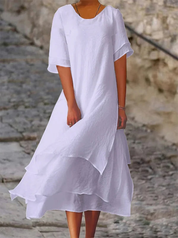 Élodie Lavin | Elegant Layered Maxi Dress Purple Dresses