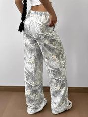 Abstract Print Wide Leg Pants