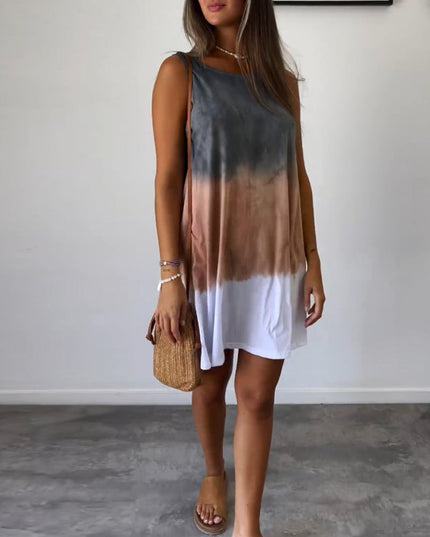 Josie - Gradient Tie Dye Print Mini Dress