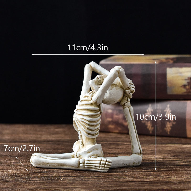 Cool Skeleton Meditation Pose Decor White B Halloween Decorations