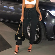 High-Waisted Washed Pencil Pants Pants